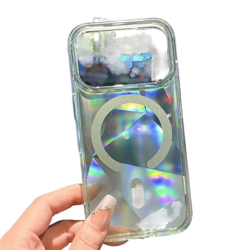 MagSafe iPhone 17 TPU Case Protective for 17 Air 17 Pro 17 Pro Max with Geometric Pattern and Anti Slip Grip in Green Grape Bubbles Colour - Image 1