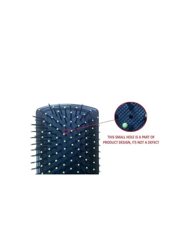 Large rectangular padded hairbrush with a plastic handle for styling hair, available in multiple colors. - Image 3