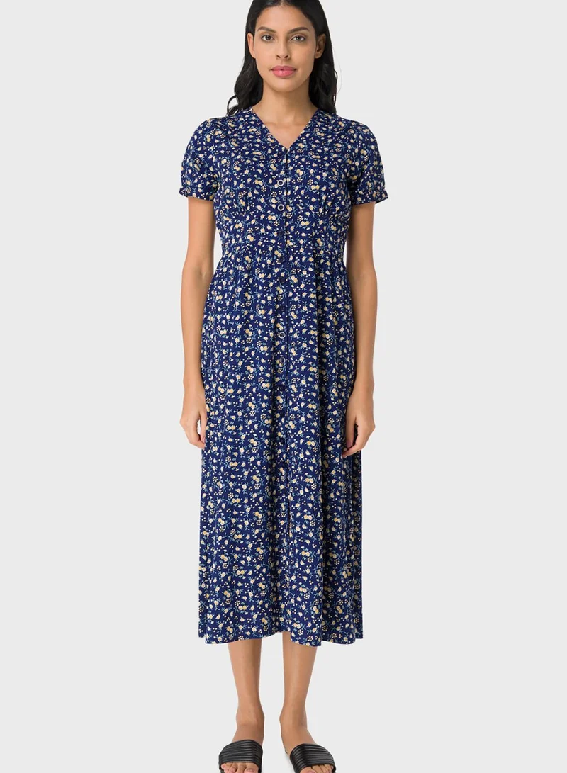 RB Printed Button Down Dress