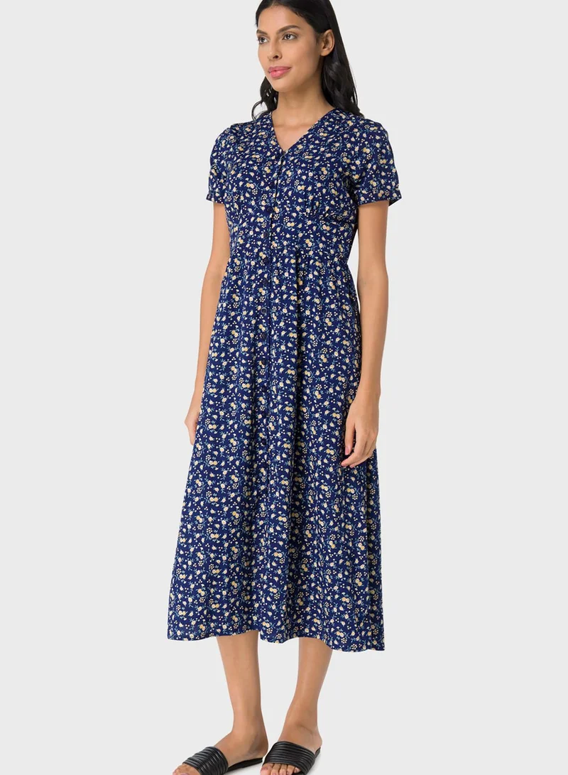 RB Printed Button Down Dress