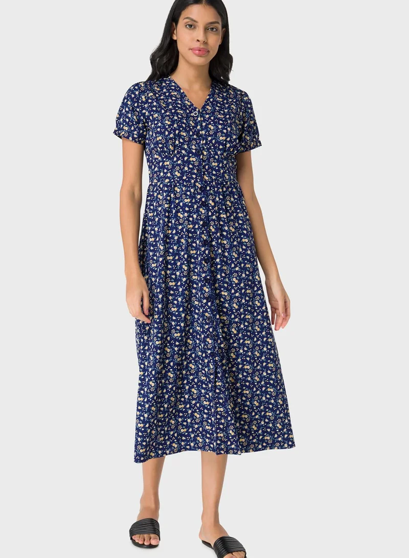 RB Printed Button Down Dress