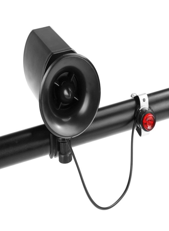 Inditradition Bicycle Siren Horn Bell 6 in 1 Alarm Sounds | 140 DB Sound, Waterproof, with Mounting Bracket (Black) - Image 1