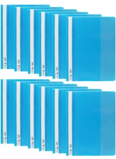 ATLAS 12-Piece Flat Clear View Folder File Blue  - Image 1