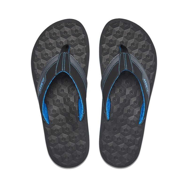 Reef Ripper Mens Beach Flip Flop, Soft Cushion Footbed, Water Friendly, Quick Dry, Black/Blue, 9 - Image 3