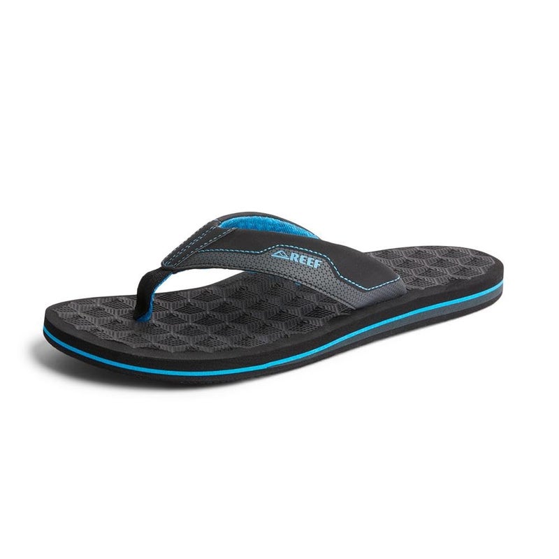 Reef Ripper Mens Beach Flip Flop, Soft Cushion Footbed, Water Friendly, Quick Dry, Black/Blue, 9 - Image 1