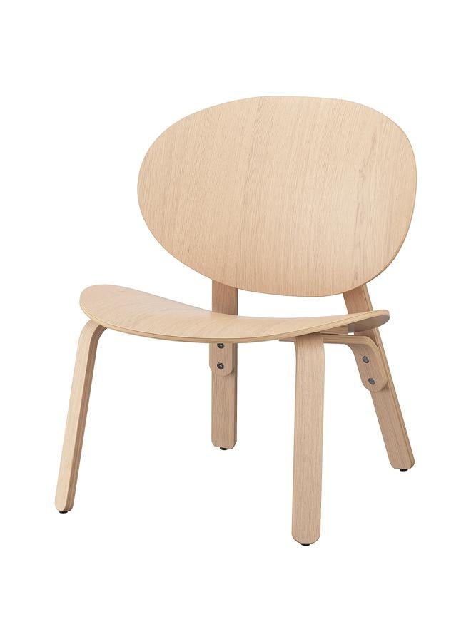 زبون كرسي مريح، قشرة خشب البلوط المصبوغ باللون الأبيض - Image 1