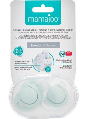 Mamajoo Pacifier Storage Box Powder Green Patterned 0 Month+ Pharmacy Special 