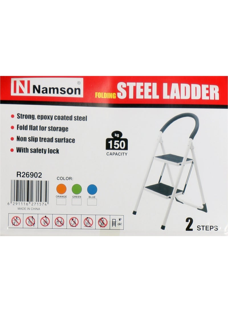 NAMSON NAMSON 2 STEP FOLDING STEEL LADDER R26902 – Durable & Stable | Lightweight Folding Ladder | Safe for Home & Office Use - Image 5