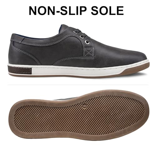 Jousen Men's Casual Shoes Memory Foam Mens Fashion Sneakers Business Dress Sneaker (A81Q06 Grey 9.5) - Image 4