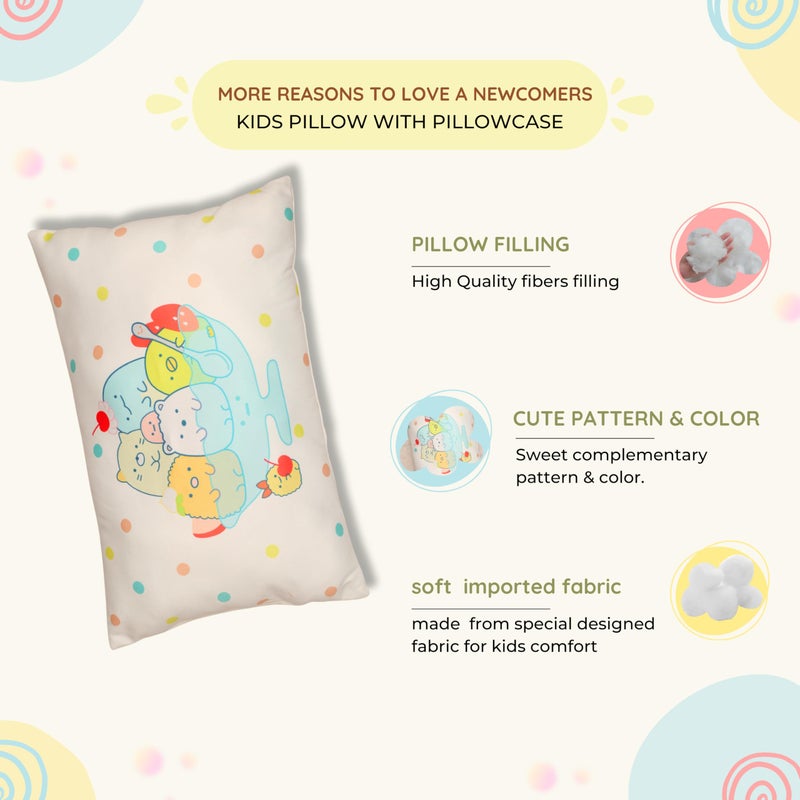 NEW COMERS® Baby Pillow with Super Soft Imported Fabric, 1 Month to 5 Year Kids Pillows, Animal/Cartoon Prints, Kid Pillow for Sleep, Bed Set, Head Shaping, Neck Support-12 x 18 in-213 - Image 3