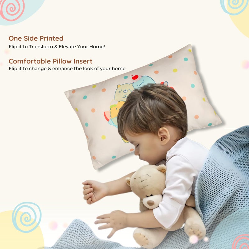 NEW COMERS® Baby Pillow with Super Soft Imported Fabric, 1 Month to 5 Year Kids Pillows, Animal/Cartoon Prints, Kid Pillow for Sleep, Bed Set, Head Shaping, Neck Support-12 x 18 in-213 - Image 4