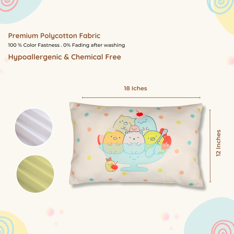 NEW COMERS® Baby Pillow with Super Soft Imported Fabric, 1 Month to 5 Year Kids Pillows, Animal/Cartoon Prints, Kid Pillow for Sleep, Bed Set, Head Shaping, Neck Support-12 x 18 in-213 - Image 2