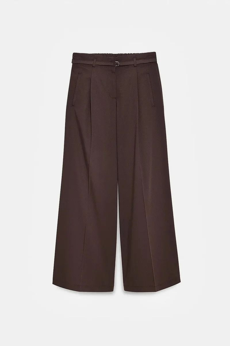 Dilvin DILVIN Belted Wide-Leg Trousers
