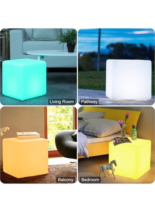 Etronikstore Etronikstore LED Cube Chair 14-Inch RGB Color Changing LED Cube Seat w/ Remote, Versatile Lighted Up Modern Side Table Glowing Nightstand Soothing Mood Light for Bedroom Living Room Patio, Fun & Practica  - Image 5