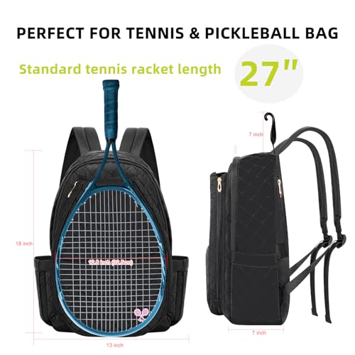 YEEGO DIRECT Tennis Bags for Women, Tennis Backpack Pickleball Racket Bags,Waterproof Sling Bag,Suitable for Pickleball Tennis Badminton, Gifts for Women Men (Black) - Image 3