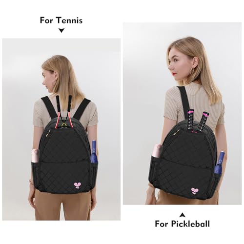 YEEGO DIRECT Tennis Bags for Women, Tennis Backpack Pickleball Racket Bags,Waterproof Sling Bag,Suitable for Pickleball Tennis Badminton, Gifts for Women Men (Black) - Image 2