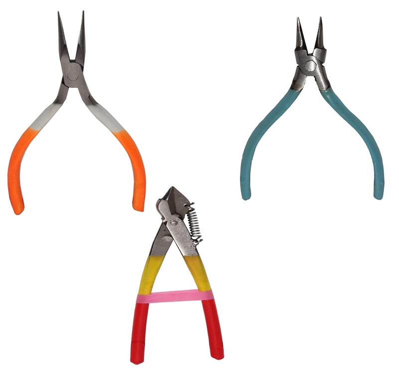 Jewellery Making Pliers Set Long Flat Nose,Small Katiya,Round Flat Nose,