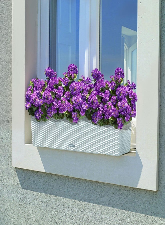 HyeFlora Artificial Geranium Fake Flowers for Outdoors Decoration, 6 Bundles Silk Geraniums Flower UV Resistant Look Real Faux Plants for Outside Planter Front Door Garden Patio Balcony Yard Home, Purple - Image 3