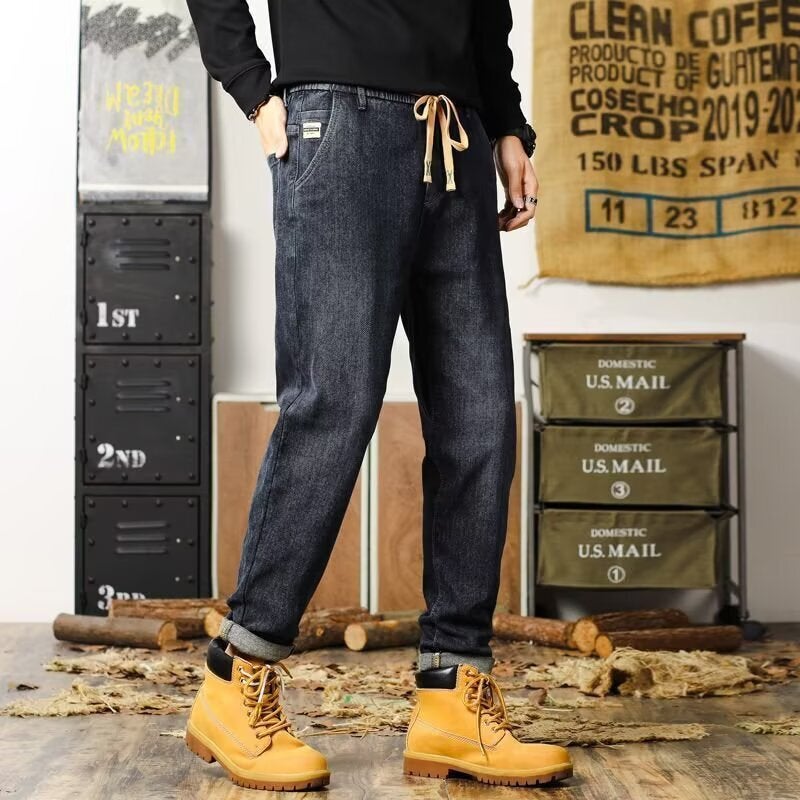 Unisex Classic Denim Jeans Loose Fit Daily Outdoor Wear - Image 1