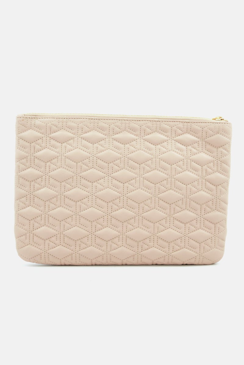 Loup Noir Women Brand Logo Clutches Bag 33 L x 24 H x 2 W cm, Nude  - Image 2