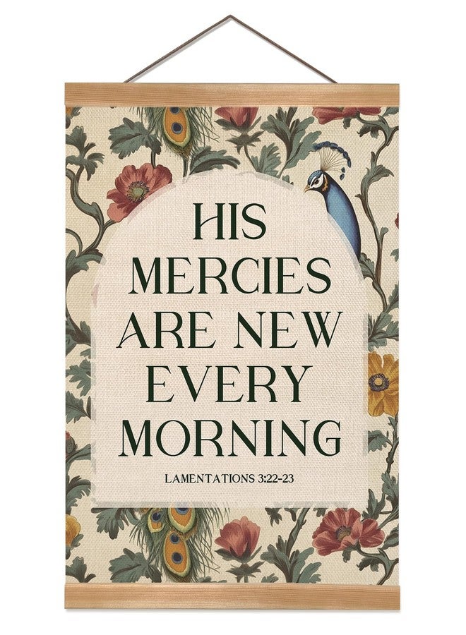 ZTGDA Christian Poster Wall Art Decor, Christian Bible Verse His Mercies are New Every Morning Boho Wall Art Framed Decor for Bedroom Living Room Office Nursery, 12x16inch - Image 1