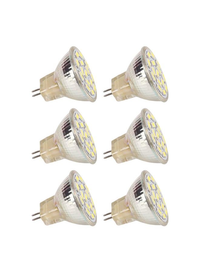 6Pcs GU4 LED Bulb 270LM 15LED Energy Saving Light Bulb MR11 Track Lamp Beads 12V 3W White Light 6000K