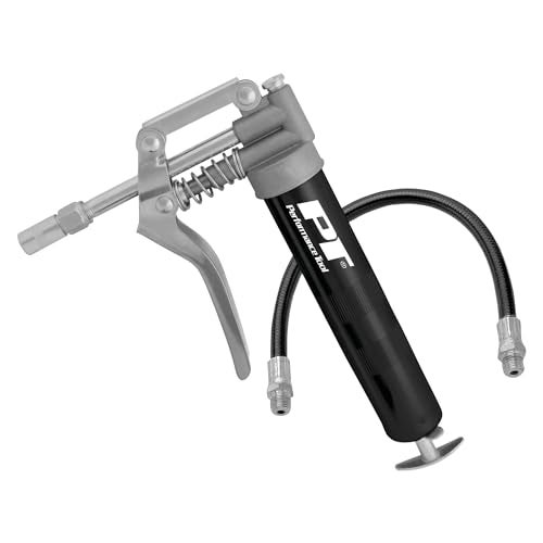 Performance Tool W54198 Mini Grease Gun (3 oz) With 12 inch Flexible Hose and 5.5 inch Rigid Extension Pipe. - Image 1