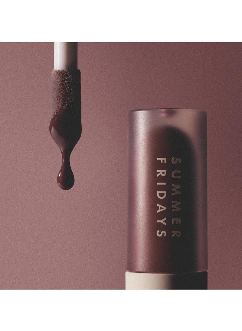 SUMMER FRIDAYS Dream Lip Oil - Tinted Lip Oil with Moisturizing Sheer Coverage, High-Shine and Deep Hydration - Non-Sticky Formula for Long-Lasting Softness - Rosewood Nights (0.15 Oz)  - Image 5