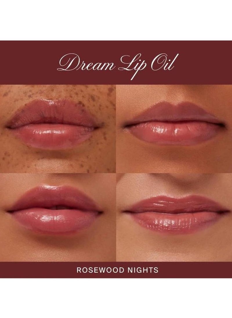 SUMMER FRIDAYS Dream Lip Oil - Tinted Lip Oil with Moisturizing Sheer Coverage, High-Shine and Deep Hydration - Non-Sticky Formula for Long-Lasting Softness - Rosewood Nights (0.15 Oz)  - Image 4