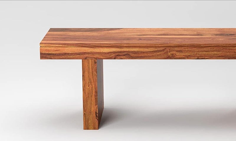 WOODAMIYA Solid Wood Seating Bench for Indoor and Outdoor Uses l Bench for Daining Room, Balcouny, Office, Gym, Garden l Easy DIY l Teak Finish l 44x14.5x17.5 Inch - Image 5