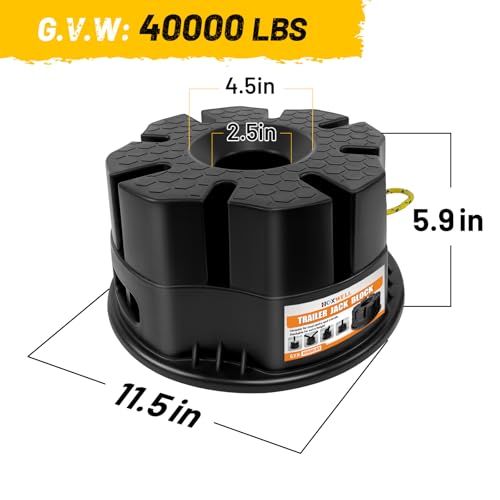 HOXWELL 6H RV Trailer Jack Block with Bag Camper Stabilizer Blocks for Travel Trailer Use for Any Tongue Jack Post Foot 5th Wheels Round or Square or Scissor Stabilizer 1 PC - Image 3