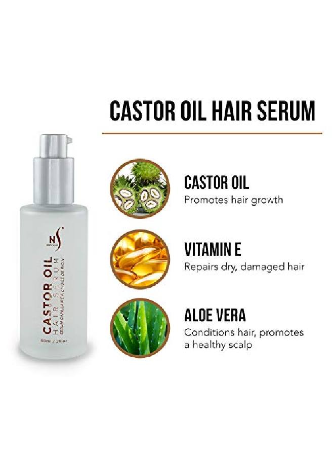 HerStyler Castor Oil Hair Serum For Hair Growth Hair Shine Serum With Vitamin E Hair Growth Serum Argan Oil Hair Serum For Frizzy Hair Vitamin E Hair Serum For Silky Hair - Image 3