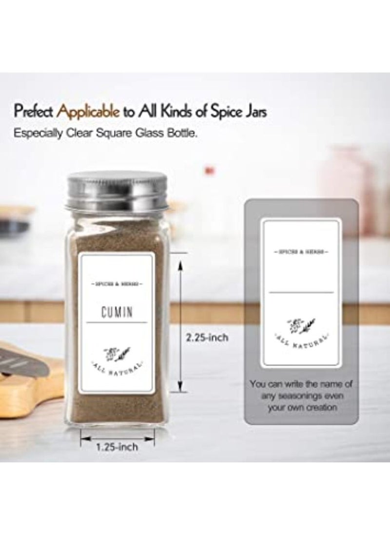 QUESERA - 24Pcs Glass Spice Jars with Spice Labels 4oz Empty Square Spice Bottles Shaker Lids and Airtight Metal Caps   Chalk Marker and Silicone Collapsible Funnel Included - Image 1
