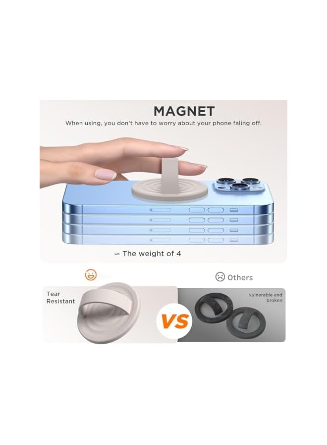 Green Tiger Upgraded Magnetic Phone Grip, Compatible Silicone Comfy Removable Loop Grip, Phone Grip Finger Ring Holder for Back of Phone for 16/15/14/13/12 - Image 3