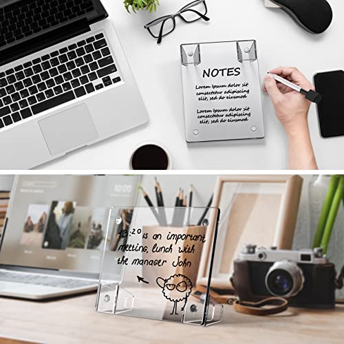 NiOffice Clear Acrylic White Board 8x6 Inches, Frameless Desktop Dry Erase Board with Flexible Magnetic Stand and Markers, Mini Whiteboard Desk Accessories for Women, Home, Office, School - Image 5