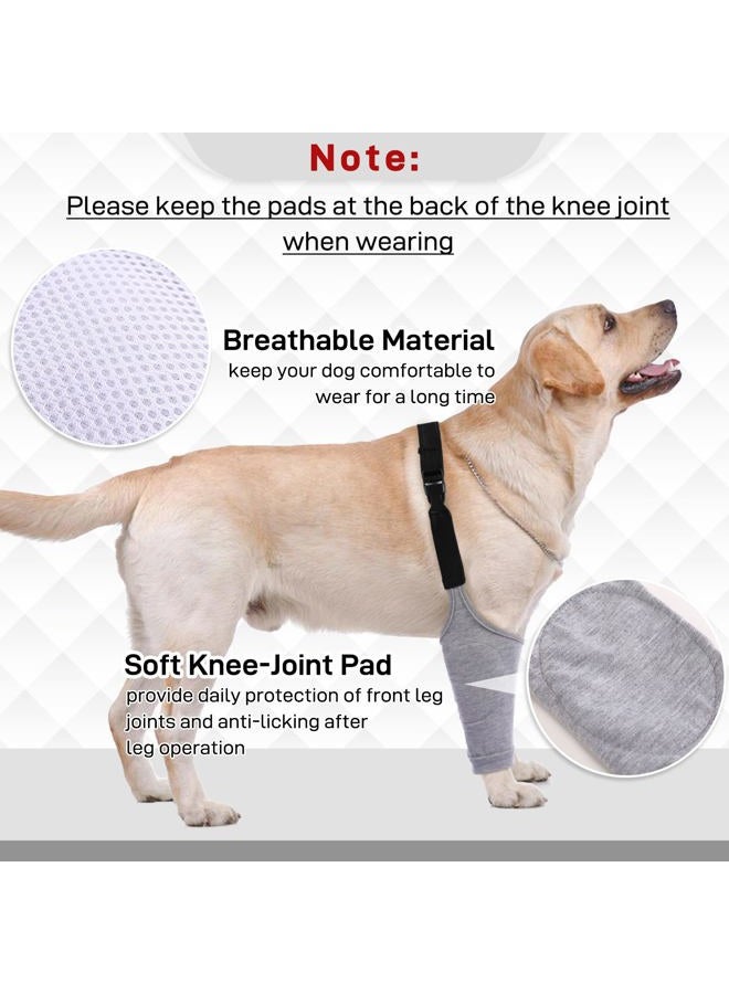 IDOMIK Dog Recovery Suit Front Legs, Dog Recovery Sleeve After Surgery with Elastic Band, Protective Elbow Protector for Medium Large Dogs, Dog Cone Alternative to Stop Licking Leg Wounds,Grey,L - Image 3