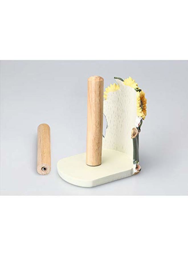MASSJOY Paper Towel Holder with Sunflower Flower Decor, Resin Crafts Display for Kitchen Cafe Western Restaurant Cake Shop Dessert Shop. - Image 3
