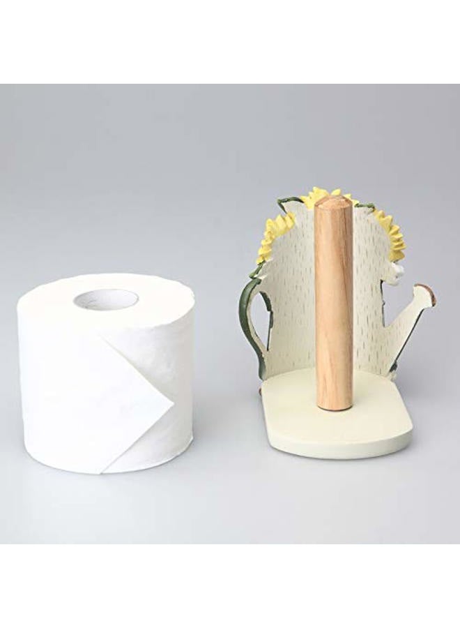 MASSJOY Paper Towel Holder with Sunflower Flower Decor, Resin Crafts Display for Kitchen Cafe Western Restaurant Cake Shop Dessert Shop. - Image 5