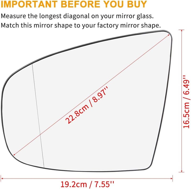Wivplex Left Aspherical Heated Side Mirror Glass for BMW X5 X6 - Image 3