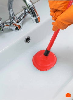 LAWAZIM PVC Toilet Plunger - Red - Clogged Toilets and Drains Suction Plumbing Tool with Threaded Handle and Hanging Loop - Durable Bathroom Plunger for Toilets Sinks, and Drains - Chemical-Resistant  - Image 5