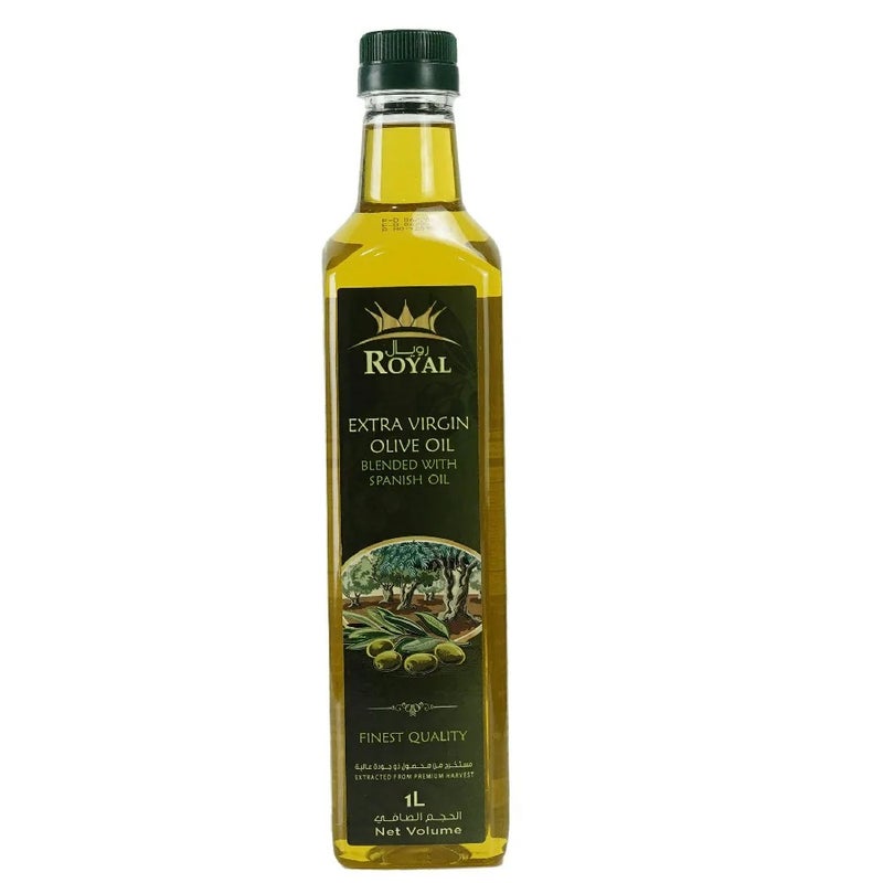 Royal Extra Virgin Olive Oil Blended with Spanish Oil, Finest Quality Oil- 1 Liter - Image 1