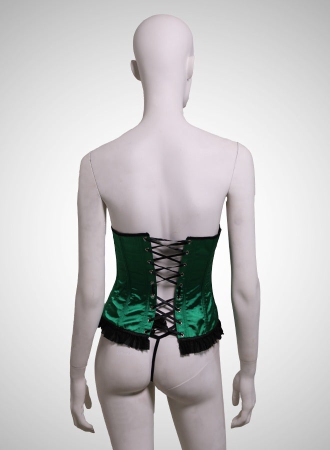 ovitio Black and Green Lingerie Set with Lace Details - Two Pieces - Image 2