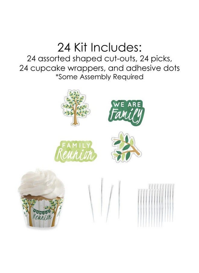 Big Dot of Happiness Big Dot of Happiness Family Tree Reunion - Cupcake Decoration - Gathering Wrappers and Treat Picks Kit - Set of 24  - Image 4