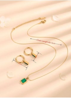 Equal Elegant Stainless Steel Gold Plated Necklace & Earrings Jewellery Set For Women  - Image 3