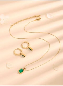 Equal Elegant Stainless Steel Gold Plated Necklace & Earrings Jewellery Set For Women  - Image 2