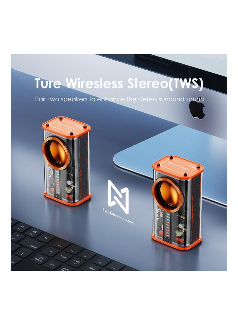 Portable Transparent Wireless Bluetooth Speaker with Colorful LED Lights, TWS Stereo Sound for Office, Parties, Camping, Showers, Home, and Travel - Perfect Gift for Any Occasion (1 Pack)