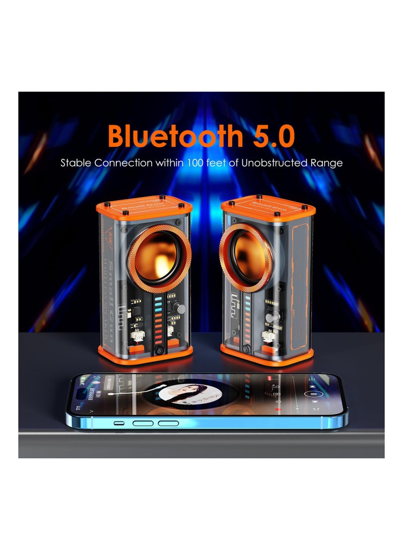 Portable Transparent Wireless Bluetooth Speaker with Colorful LED Lights, TWS Stereo Sound for Office, Parties, Camping, Showers, Home, and Travel - Perfect Gift for Any Occasion (1 Pack)