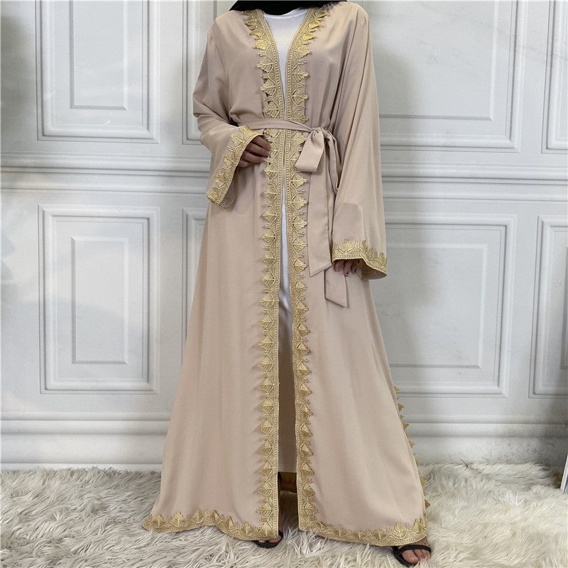 Fashion Embroidered Robe Ethnic Casual Cardigan Long Sleeve Slim Fit Dress 1893 - Image 1