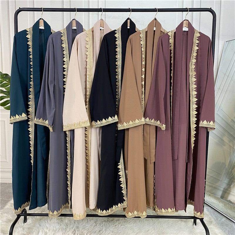 Fashion Embroidered Robe Ethnic Casual Cardigan Long Sleeve Slim Fit Dress 1893 - Image 3