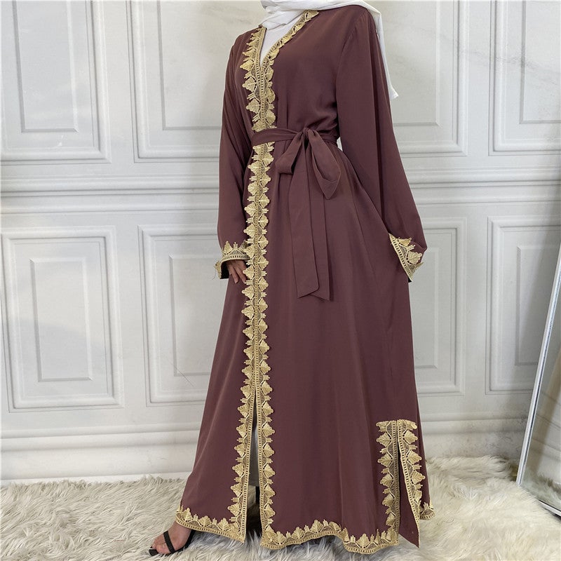 Fashion Embroidered Robe Ethnic Casual Cardigan Long Sleeve Slim Fit Dress 1893 - Image 2